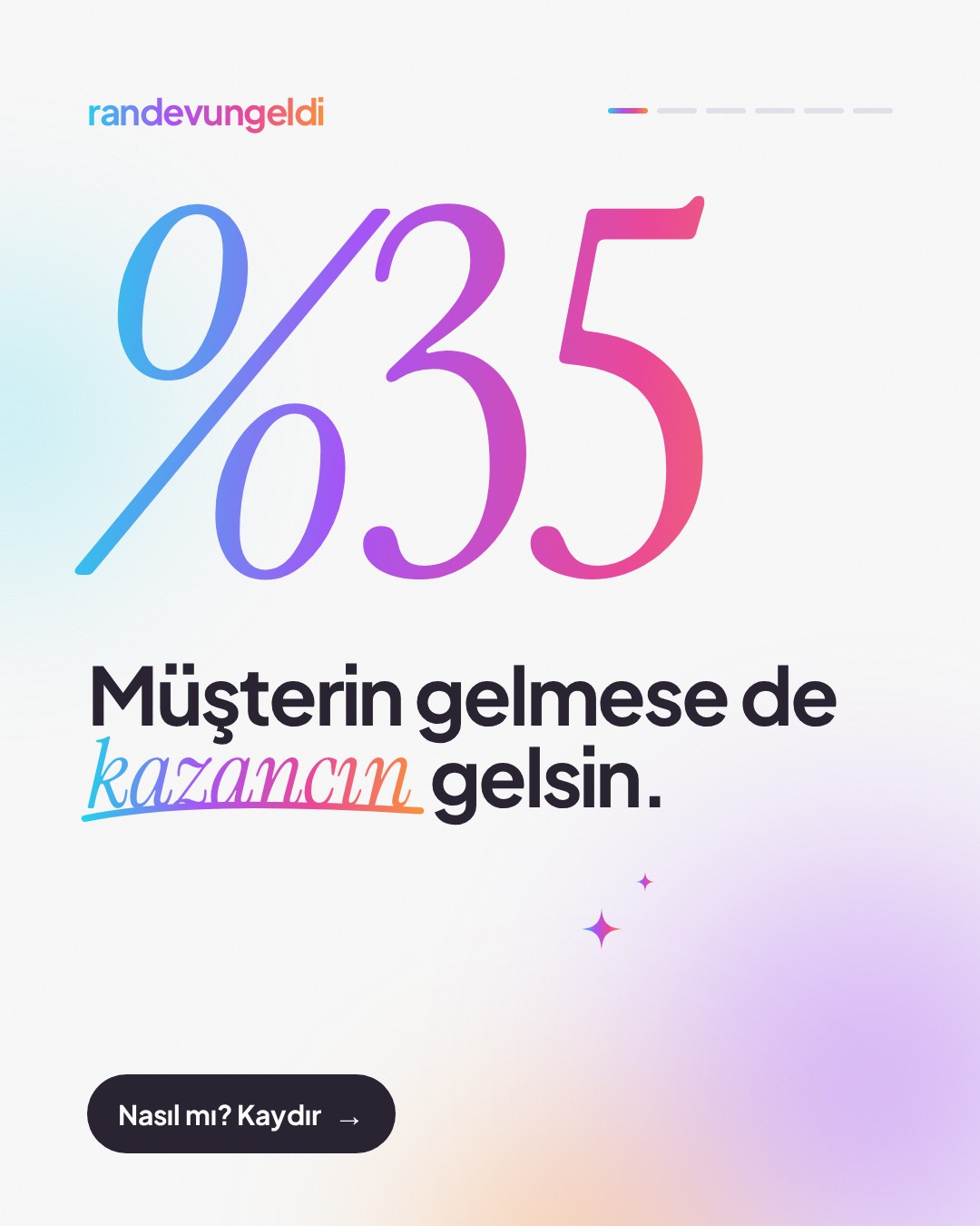 Kapak: %35. Müşterin gelmese de kazancın gelsin.